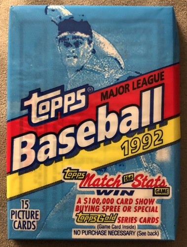 1992 topps wax pack - 1992,